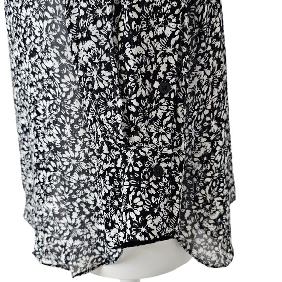 Dorothee Schumacher Symbolic Innocence Black White Printed Blouse Size 5 US 10 - Picture 10 of 14